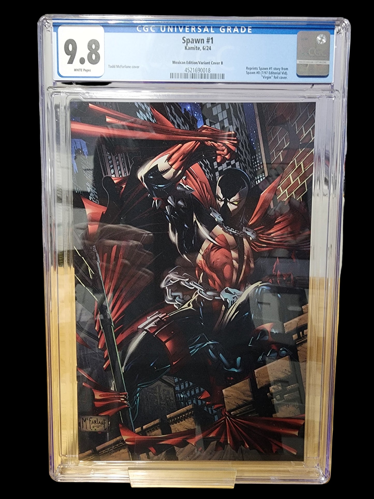 Spawn #1 Kamite (2024) CGC 9.8 McFarlane NYCC Mocca Mexican Virgin Foil LTD 1000