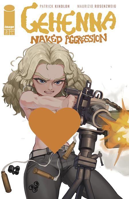 Comic book cover of 'Gehenna: Naked Aggression' with a character holding a weapon.