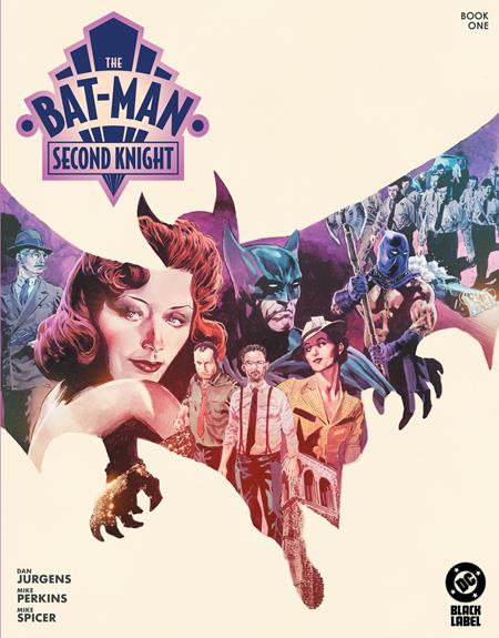 Book cover of 'The Batman: Second Knight' with a vintage superhero theme.