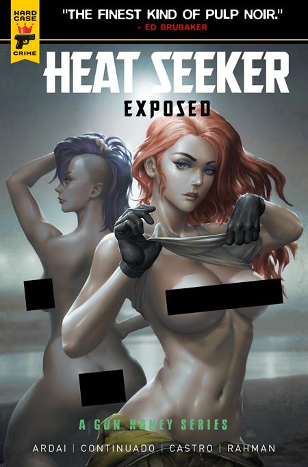 Comic book cover of 'Heat Seeker Exposed' featuring two characters with a dramatic background.