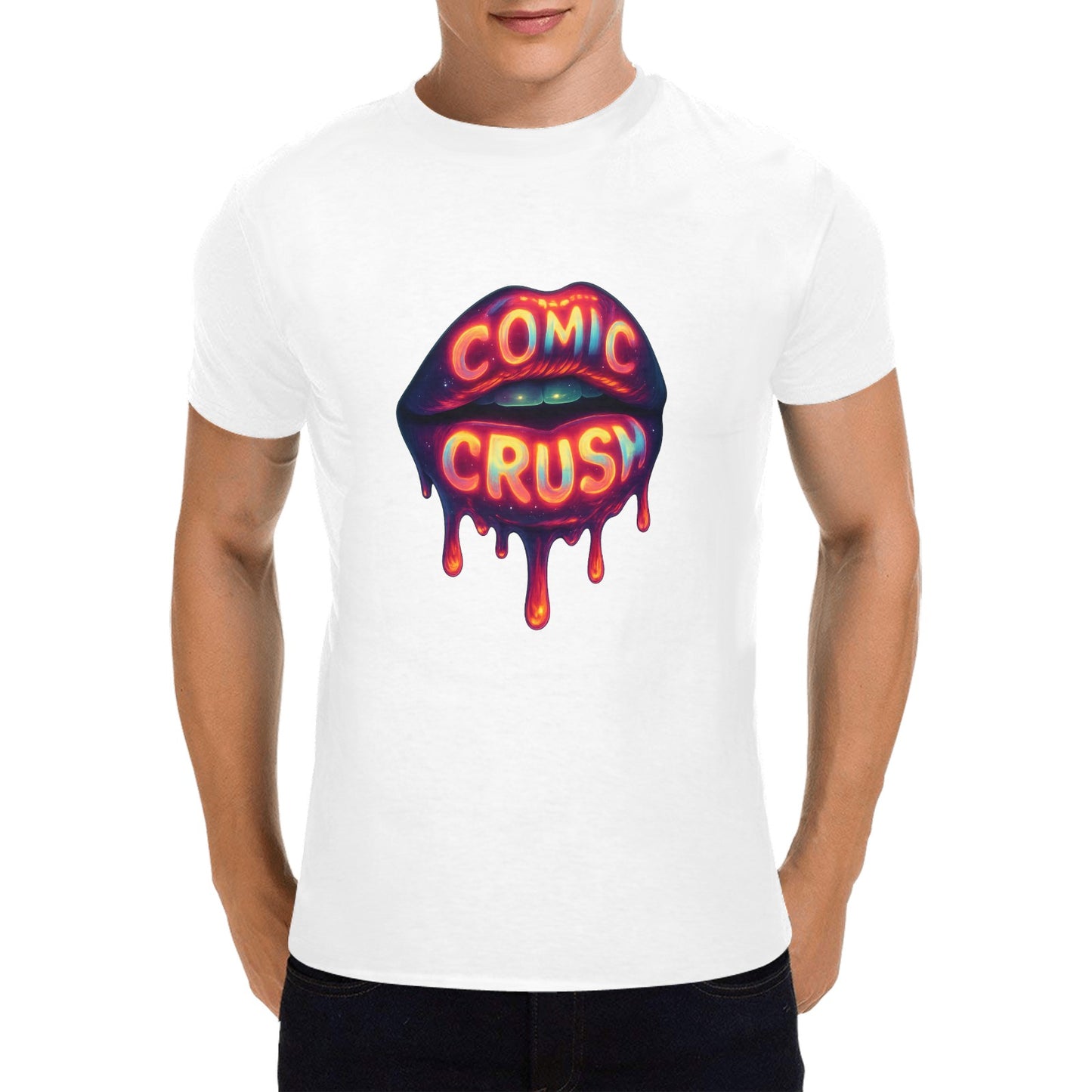 Men - Heavy Cotton T-Shirt - Front Print （Made in USA，Ships to USA Only）